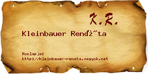 Kleinbauer Renáta névjegykártya